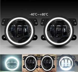 Led протитуманні фари з підсвіткою ДХО FOG-03+DRL 100 мм 45 W 5000 K