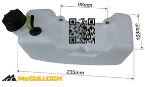 Бак паливний McCulloch B33 B Makita BC 526 бензобак для мотокос бензокос бензотриммер 5014243-14