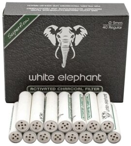 Фильтри трубочні 050652 (640070) White Elephant, уголь/кераміка, 9 мм, 40 шт. уп