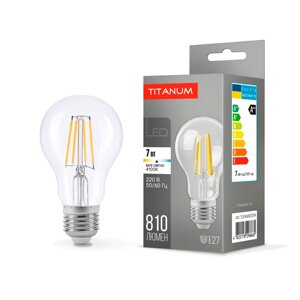 LED лампа titanum filament A60 7W E27 4100K