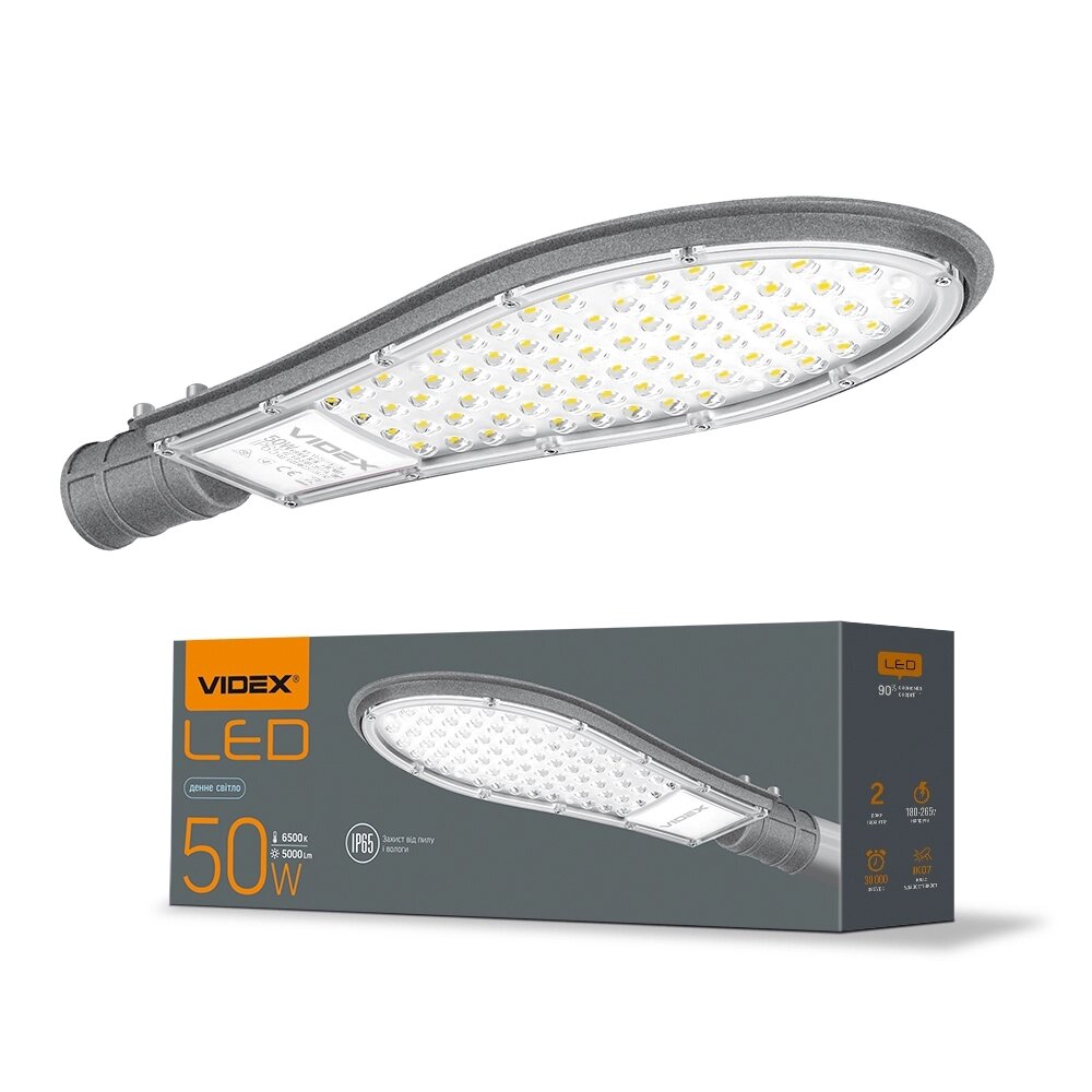 LED ліхтар вуличний VIDEX  IP65 50W 5000K VL-SLE15-506 від компанії PIPES - фото 1