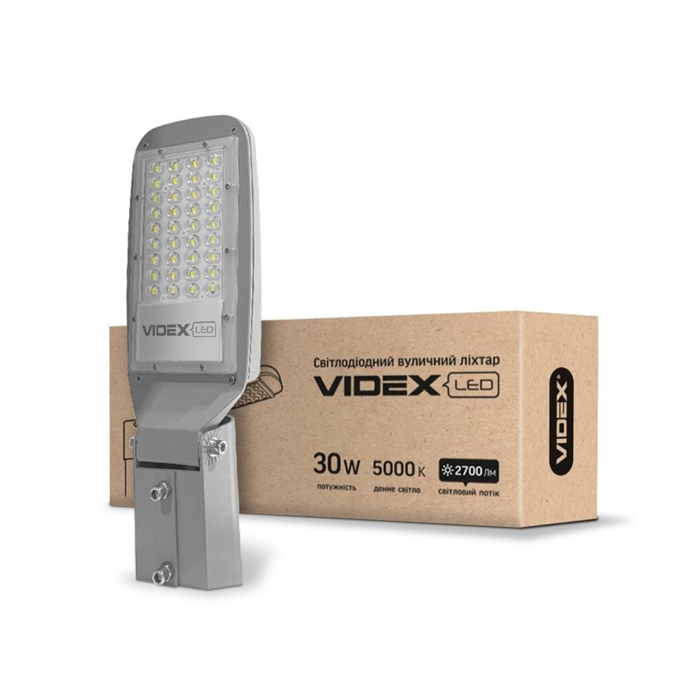 LED ліхтар вуличний VIDEX (поворотний) 30W 5000K 220V від компанії PIPES - фото 1