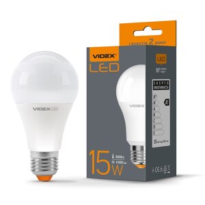 LED лампа VIDEX A65e 15W E27 3000K