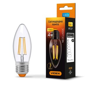 LED лампа VIDEX Filament C37F 4W E27 4100K 220V в Запорізькій області от компании PIPES