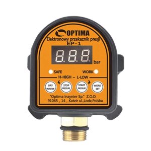 Електронне реле тиску Optima EP-1 із захистом від сухого захисту