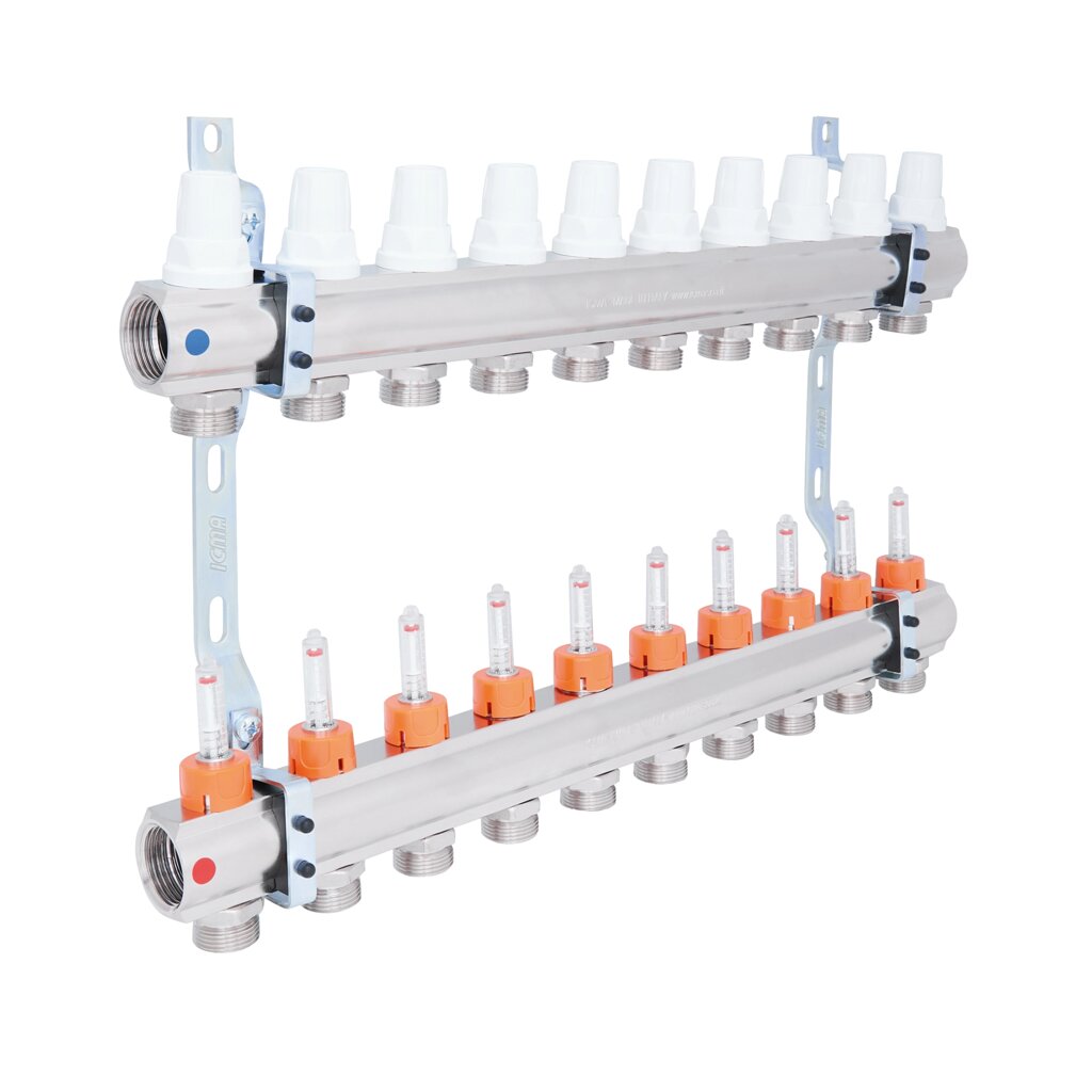 Колектор Icma 1" 10 виходів, з витратомірами №K013 від компанії Romashka - фото 1