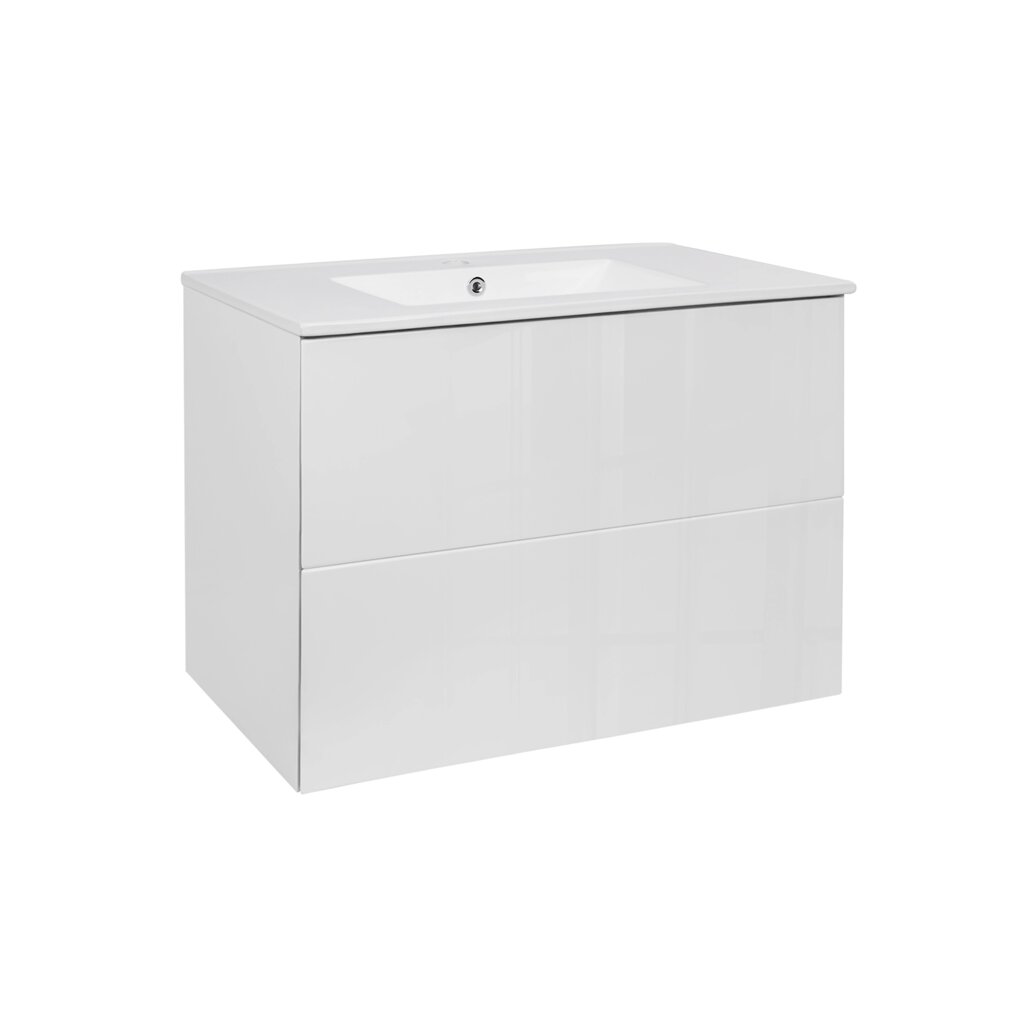 Комплект Qtap Tern 800х580х437  White тумба підвісна + раковина врізна QT1772TPL8013080CW від компанії Romashka - фото 1