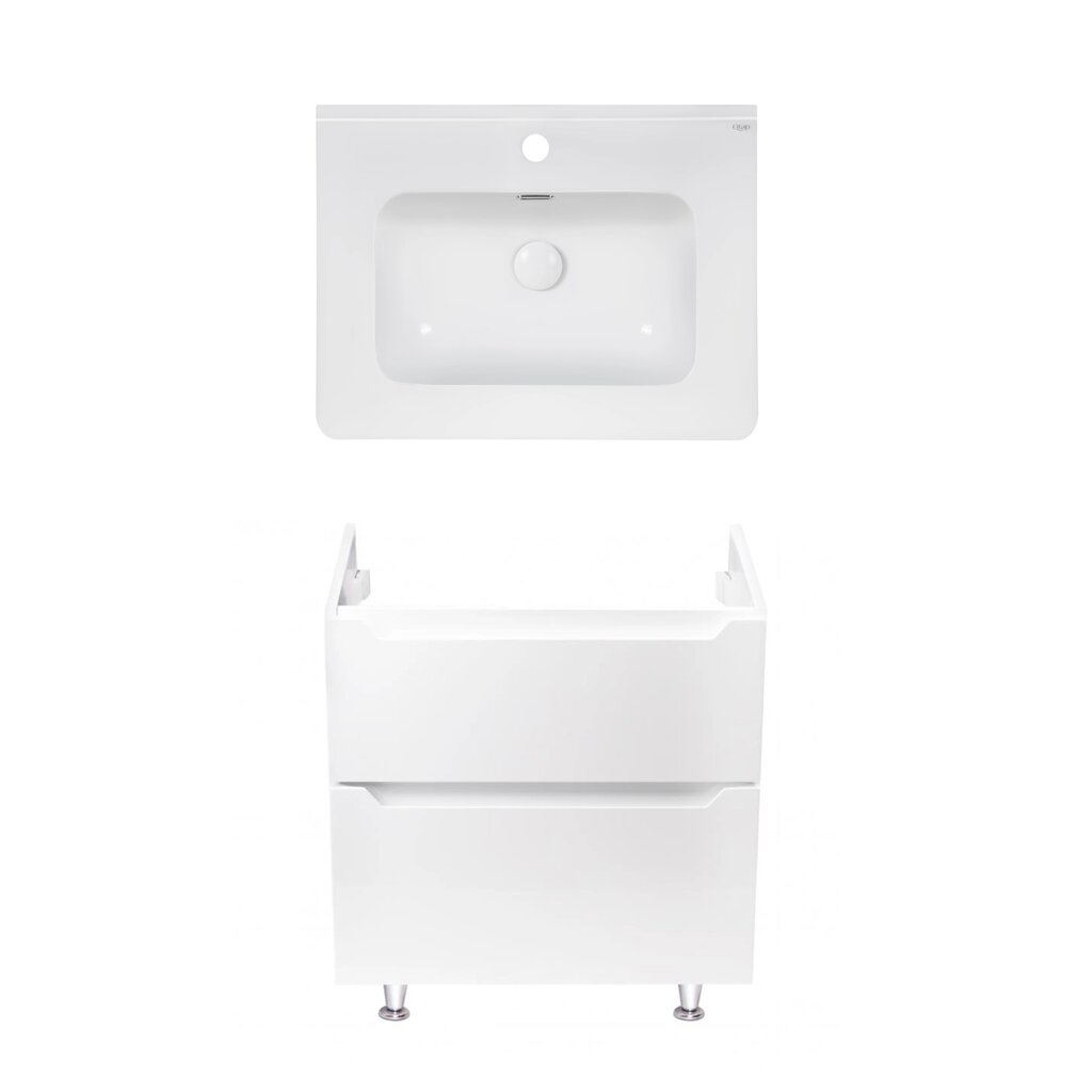 Комплект Qtap тумба підлогова Scorpio 600х825х460 мм White + раковина врізна Albatross 9H QT71SC43953 від компанії Romashka - фото 1