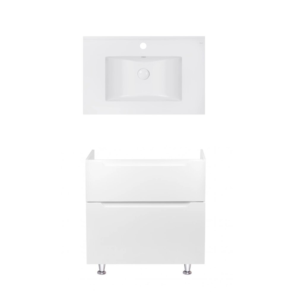 Комплект Qtap тумба підлогова Scorpio 800х825х460 мм White + раковина врізна Albatross E QT71SC43962 від компанії Romashka - фото 1