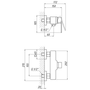 Душовий міксер Qtap namesti 4025102c