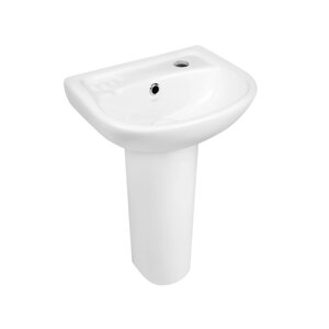 Раковина плитна з п'єдесталом дитяча Qtap Baby 375x305x520 White з донним клапаном QT2311LP304BW