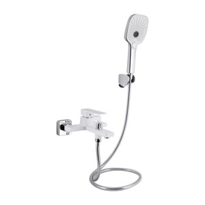 Змішувач для ванни Qtap Gemini (c душовим гарнітуром ) QTGEM259CRW45683 Chrome/White