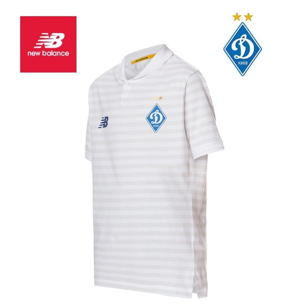 Чоловіча футболка поло New Balance DYK TRV POLO White від компанії ФУТБОЛ + - фото 1