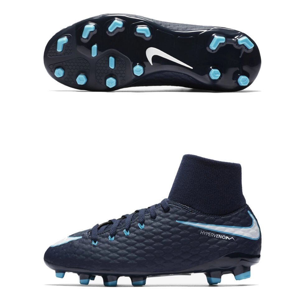 Дитячі футбольні бутси Nike JR Hypervenom Phelon III DF FG від компанії ФУТБОЛ + - фото 1