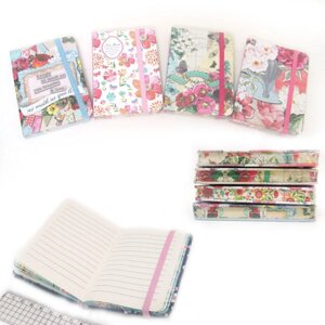 Блокнот на резинці Flowers 3505-A7-W лінія, кольоровий торец A7 P80 80g COLOR mix