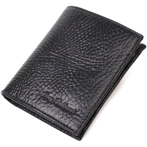 Компактний гаманець з зручним функціоналом з натуральної шкіри Tony Bellucci 22069 Чорний