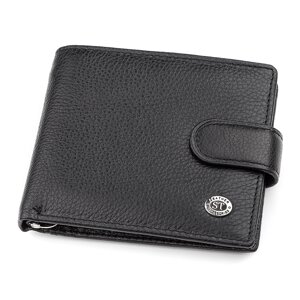Чоловічий гаманець ST Leather 18309 (ST113-1) з затискачем для грошей Чорний