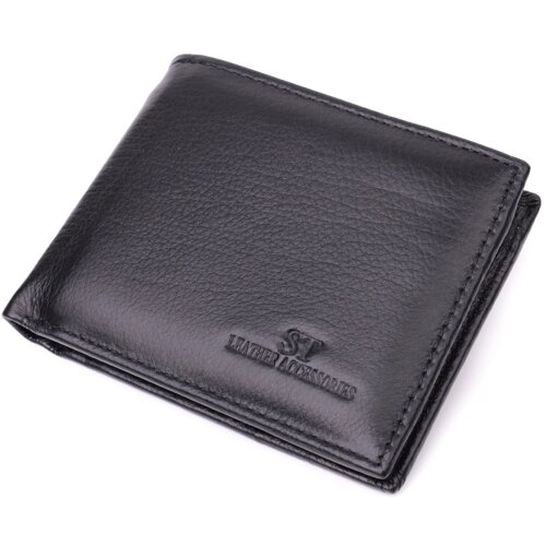 Чоловічий гаманець затискач із натуральної шкіри ST Leather 22460 Чорний