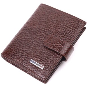 Чоловічий маленький шкіряний гаманець Karya 21389 коричневий
