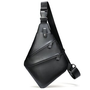 Практична сумка через плече шкіряна 14997 Vintage Чорна