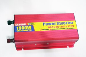 Перетворювач напруги інвертор 12V-220V 1500W Red