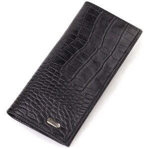 Привабливий вертикальний чоловічий гаманець з натуральної шкіри з тисненням під крокодила CANPELLINI 21896