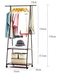 Універсальна міцна підлогова пересувна вішалка для одягу Coat Rack Traingular