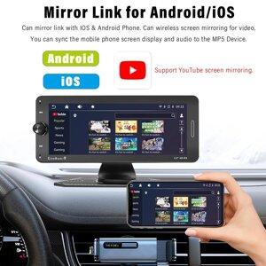 Універсальний сенсорний дисплей, монітор 6.9" car player 601W IPS з Apple CarPlay, Android Auto - Пульт на кермо