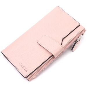 Просторий жіночий гаманець, виготовлений з натуральної шкіри Karya 21335 Рожевий