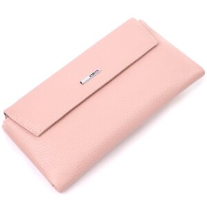 Просторий жіночий гаманець, виготовлений з натуральної шкіри Karya 21358 Рожевий