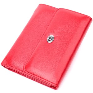Яскравий жіночий гаманець із монетницею з натуральної шкіри ST Leather 19482 Червоний