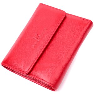 Жіночий яскравий гаманець із монетницею з натуральної шкіри ST Leather 19493 Червоний