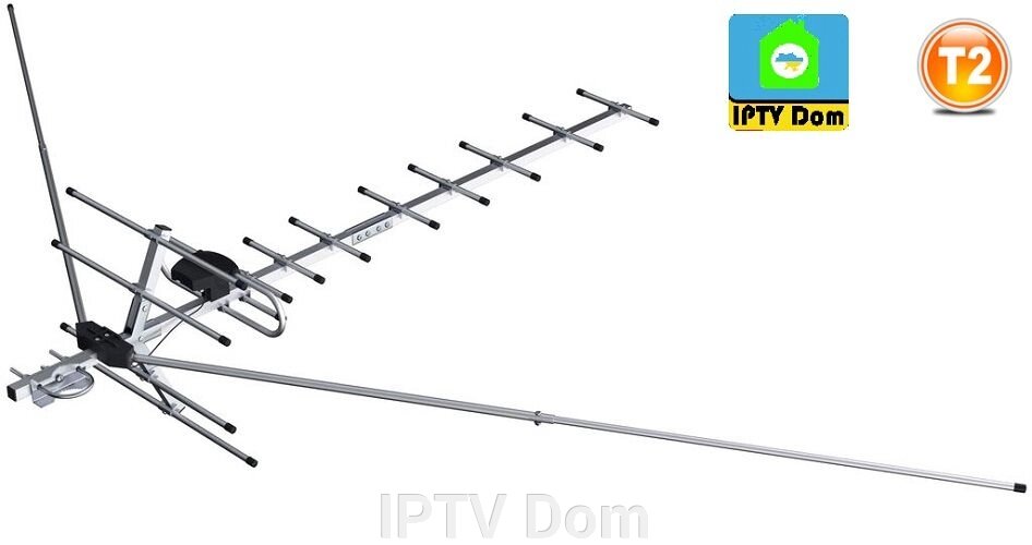 Зовнішня антена всеволновая ЛП1 з підсилювачем від компанії IPTV Dom - фото 1