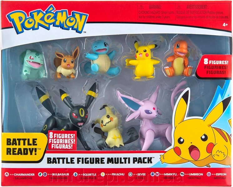 Pokemon Battle Figure Conjunto Com 8 Bonecos Dtc - 4846