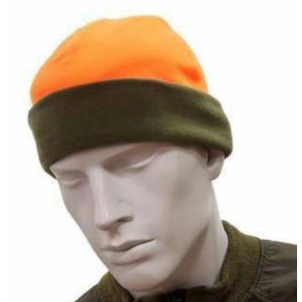 Флисовая шапка для охоты LikeProfi 6841/3-58 (олива-оранж) ##от компании## Рыболовный магазин "Хобби шоп Украина" - ##фото## 1
