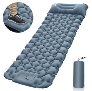 Матрац - надувний каремат з подушкою з вбудованим насосом / Надувний матрац для сну