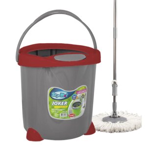 Набір для прибирання Planet Spin Mop Joker 15 л сірий з червоним, 6845