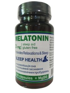 Мелатонін з вітаміном В6 та магнієм для покращення сну 60 капсул Вітера