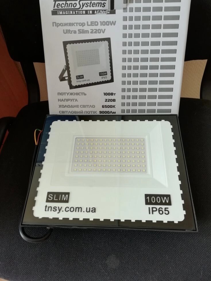 Прожектор LED 100W ultra slim 180-260V 9000lm 6500K IP65 SMD - відгуки