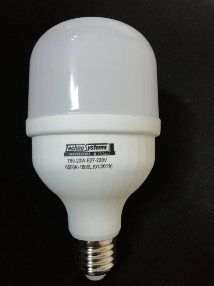 Лампа світлодіодна LED bulb-T80-20W-E27-220V-6500K-1800L ICCD - акції