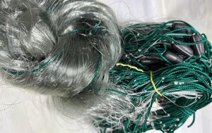 Поріжна рибальська мережа Ø 45мм; h 1.5м; 0.18 волосінь; 50м; TITAN, тристінка промисловий лов