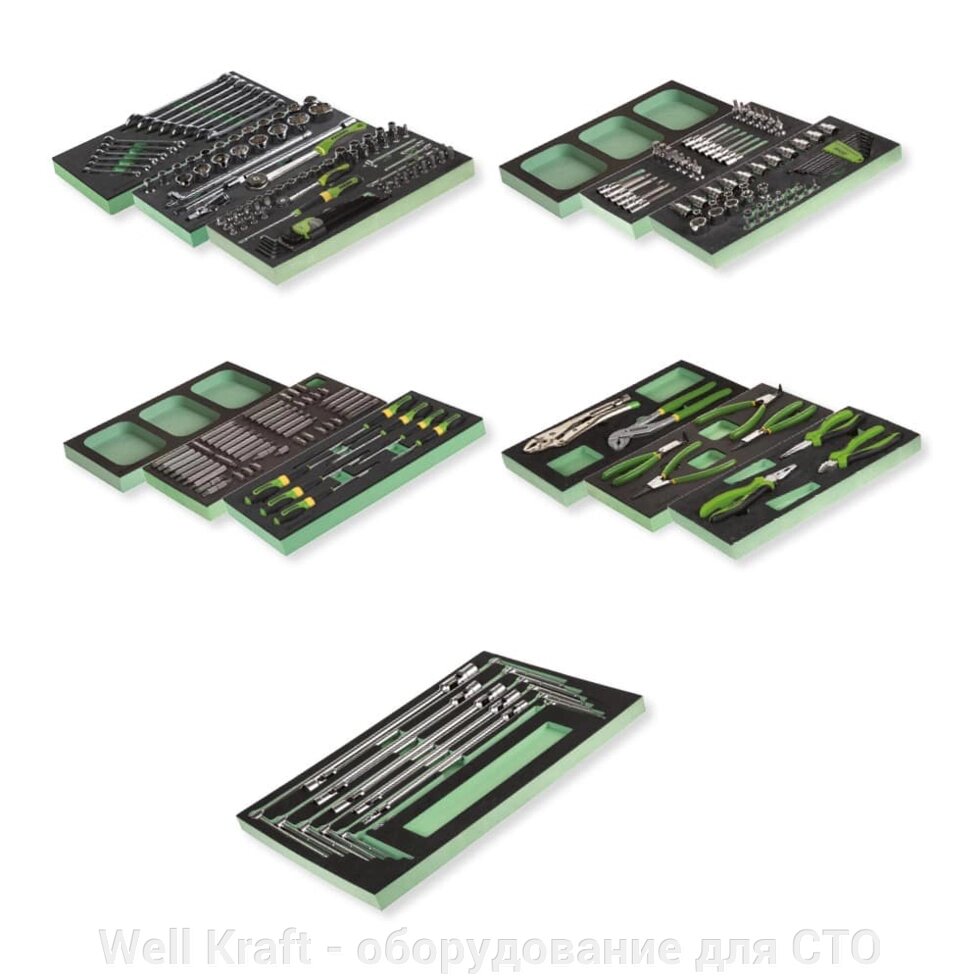 Комбинированный набор инструментов в ложементах для автосервиса 256шт Fasano FG 100/AS256 від компанії Well Kraft - обладнання для СТО - фото 1