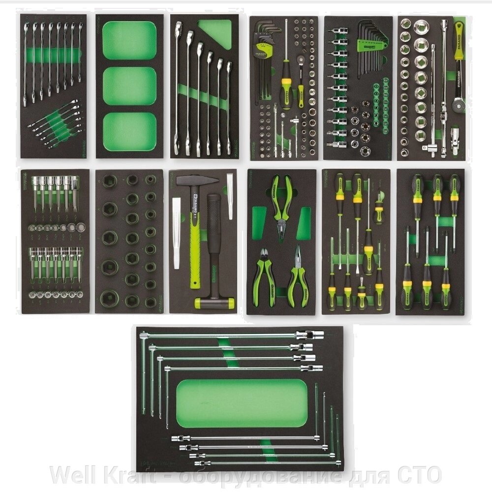 Комбінований набір інструментів у ложементах 230шт Fasano FG 100/AS230 від компанії Well Kraft - обладнання для СТО - фото 1