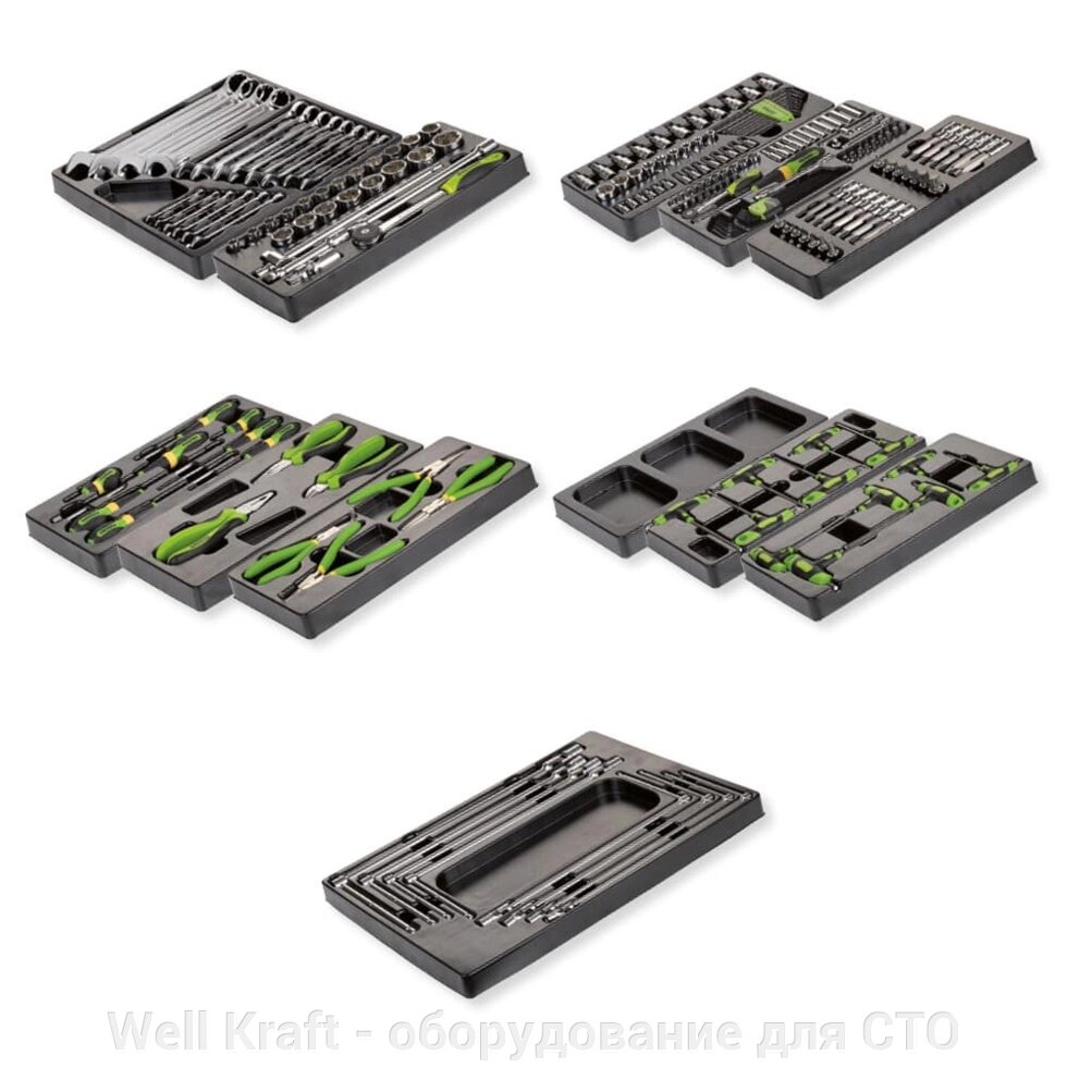 Комбінований набір інструментів в пластикових ложементах 212шт Fasano FG 102 / AS212 від компанії Well Kraft - обладнання для СТО - фото 1