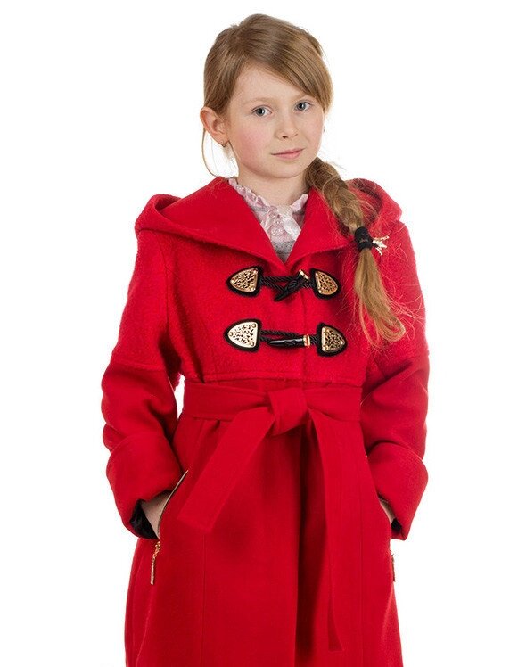 Кашемірове пальто демісезонне для дівчинки Букле з поясом від компанії Juliashop. com. ua - фото 1