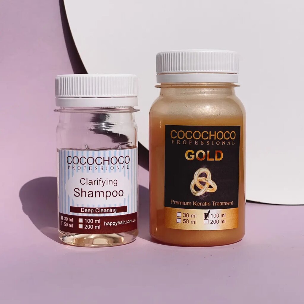 Набір кератинового вирівнювання Cocochoco Gold 50 мл і шампунь глибокого очищення Cocochoco 50мл від компанії Juliashop. com. ua - фото 1