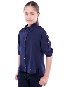 Шкільна блузка Реглан синій для дівчинки