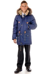 Зимова куртка парка для хлопчика з натуральним хутром