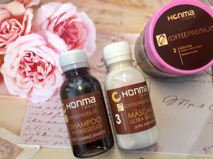 Набір для волосся кератин honma tokyo coffee premium all liss 3*100 мл