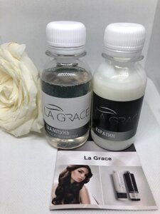 Набір для кератинового випрямлення волосся La Grace Ла Грейс по 100 мл